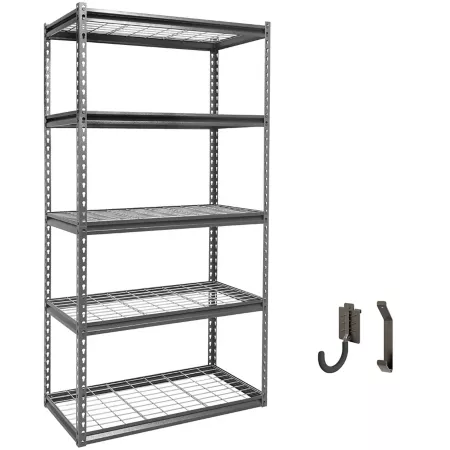 Shuntong The Atlas 36" Heavy Duty 5-Tier Shelving Unit Load 4 000 lbs Hammertone Freestanding Shelving Units