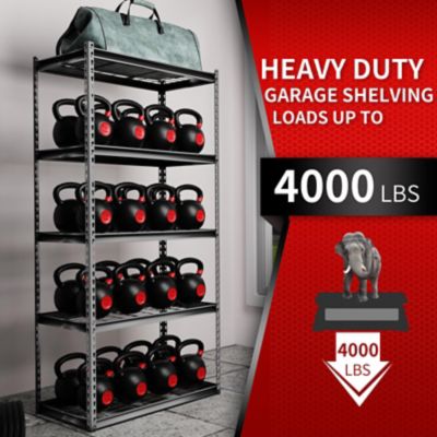 Image showing  The Atlas 36 in. 5 Tier Heavy Duty Shelving Unit Load 4,000 lbs., Hammertone
