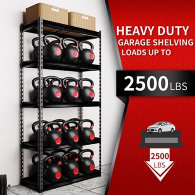 Image showing  The Atlas 30 in. 5 Tier Heavy Duty Shelving Unit Load 2,500 lbs., Dark Gray