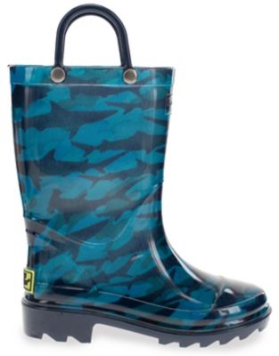 Western Chief Kids' Camo Shark Lighted Rain Boot