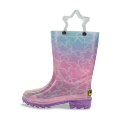 Image showing 6 th Western Chief Kids' Glitter Star Lighted Rain Boot