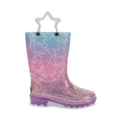 Western Chief Kids' Glitter Star Lighted Rain Boot