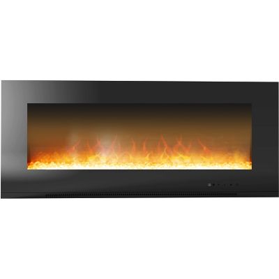 Cambridge 56 in. Metropolitan Wall-Mount Electric Fireplace in Black with Crystal Rock Display