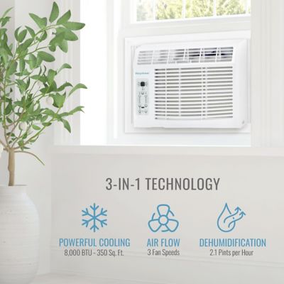Image showing  8,000 BTU Window-Mounted Air Conditioner with Follow Me LCD Remote Control