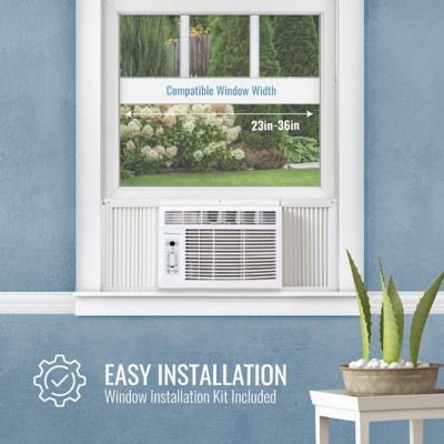 Image showing  8,000 BTU Window-Mounted Air Conditioner with Follow Me LCD Remote Control