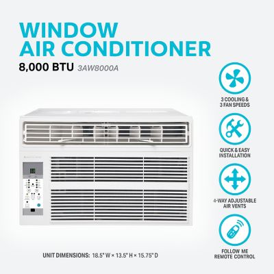 Image showing  8,000 BTU Window Air Conditioner with Remote Control