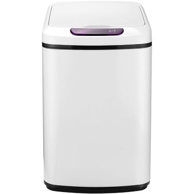 Hanover 3.2-Gallon (12-Liter) Hands-Free Metal Trash Can in Fingerprint-Resistant White with Motion Sensor Lid and Removable Bin