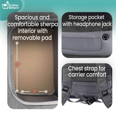 Image showing  Pet Backpack for 22 Lbs. Dogs and Cats with Suitcase Strap and Storage Pockets