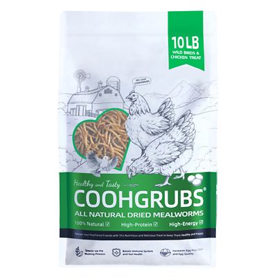 COOHGRUBS Premium Grade Dried Mealworms Chicken Treats, Tasty and Healthy Snacks for Hens Ducks