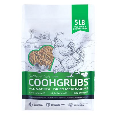COOHGRUBS Premium Grade Dried Mealworms Chicken Treats, Tasty and Healthy Snacks for Hens Ducks
