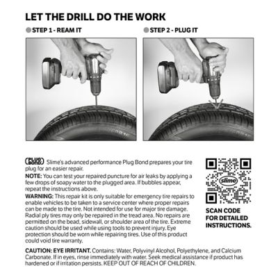 Image showing 8 th Slime Drill Bit Tire Plug Kit