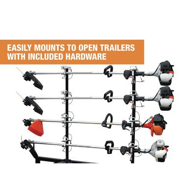 Image showing  4-Position Channel Style Lockable Trimmer Rack for Open Landscape Trailers