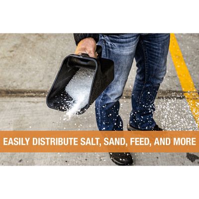 Image showing  Black Poly Bucket Scoop for Animal Feed, Salt, Ice Melt, Fertilizer, and More