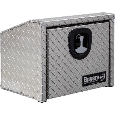 Buyers Products Diamond Tread Aluminum Underbody Truck Box With Slanted Back, 14 x 12 x 18