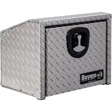 Buyers Products Diamond Tread Aluminum Underbody Truck Box with Sloped Back 14 x 12 x 18 Underbody Truck Tool Boxes