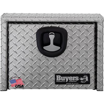 Buyers Products Diamond Tread Aluminum Underbody Truck Box With Slanted Back, 14 x 12 x 24 in.
