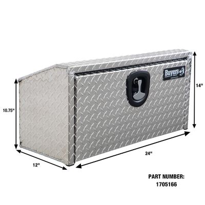 Image showing  Diamond Tread Aluminum Underbody Truck Box With Slanted Back, 14 x 12 x 24in.