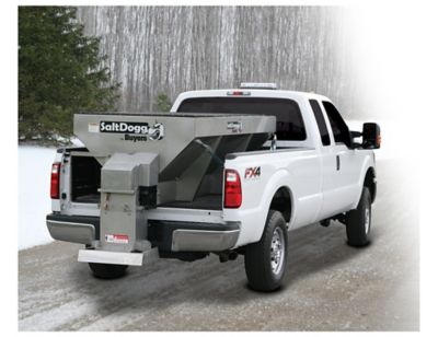 Image showing 4 th Buyers Products 2 Cubic Yard Gas Stainless Steel Hopper Spreader with Pintle Chain Conveyor and Extended Chute