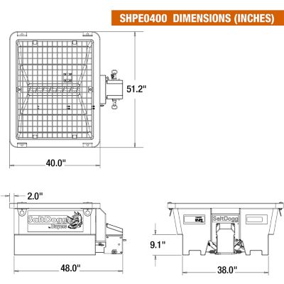 Image showing 6 th Buyers Products SaltDogg 0.40 Cubic Yard Electric Poly Hopper Spreader with Auger for UTVs