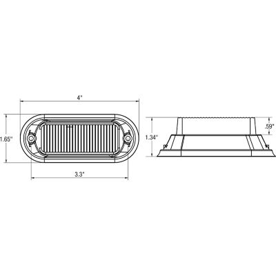 Image showing  4 in. Amber Surface Mount LED Strobe Light with 19 Flash Patterns