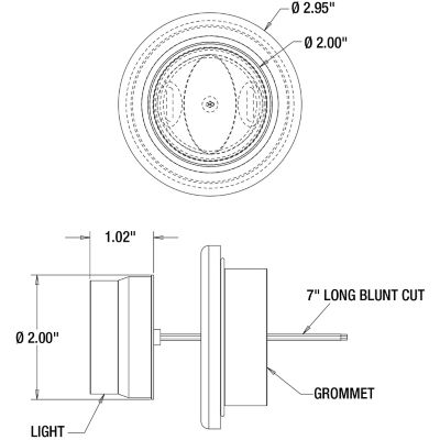 Image showing  2 in. Combination Red Marker and Amber Strobe Light with 4 Flash Patterns
