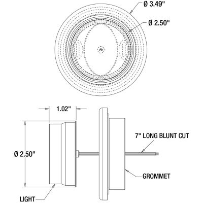 Image showing  2.5 in. Combination Red Marker and Amber Strobe Light with 4 Flash Patterns