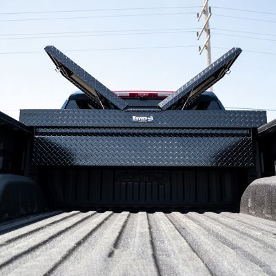 Image showing 9 th Buyers Products Diamond Tread Aluminum Gull Wing Truck Box, 18 x 20 x 71, Gloss