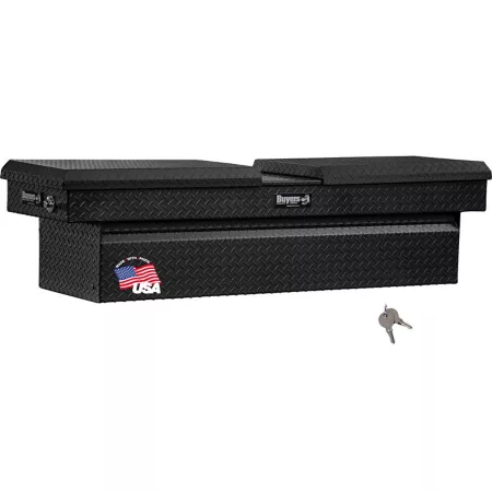 Buyers Products Diamond Tread Aluminum Gull Wing Truck Box 18 x 27 x 71 Gloss Crossover Truck Tool Boxes