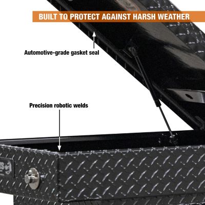 Image showing  Diamond Tread Aluminum Gull Wing Truck Box, 18 x 27 x 71in., Gloss