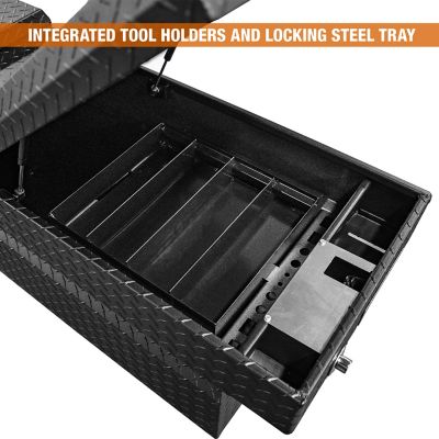 Image showing 6 th Buyers Products Diamond Tread Aluminum Gull Wing Truck Box, 23 x 20 x 71in., Textured