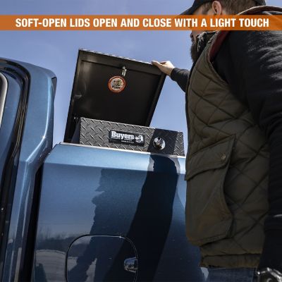 Image showing 7 th Buyers Products Diamond Tread Aluminum Gull Wing Truck Box, 23 x 20 x 71in., Textured