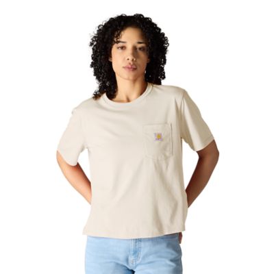 Image showing 1 th Carhartt Women's Tencel Blend Boxy Fit Lightweight Crew Neck Short-Sleeve T-Shirt