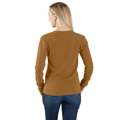 Image showing  Women's TENCEL Relaxed Fit Ribbed Long-Sleeve Henley Shirt