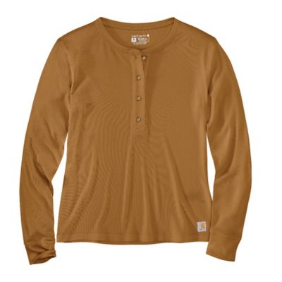 Image showing  Women's TENCEL Relaxed Fit Ribbed Long-Sleeve Henley Shirt