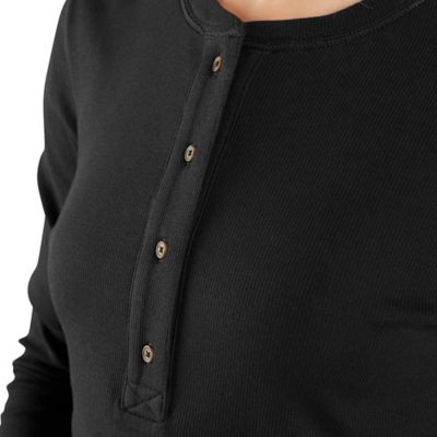 Image showing  Women's TENCEL Relaxed Fit Ribbed Long-Sleeve Henley Shirt