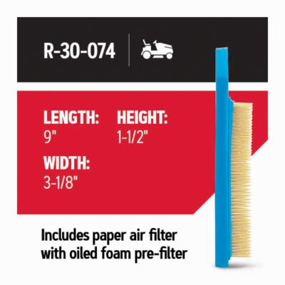 Image showing  Air Filter for Riding Mowers, Fits Briggs & Stratton, Powerbuilt and Vanguard Engines, R-30-074