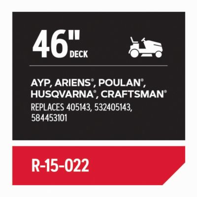 Image showing  Replacement Belt 1/2 x 105-3/4in. for 46in. Deck Riding Mowers, Fits AYP, Ariens, Poulan, Husqvarna, Craftsman, R-15-022