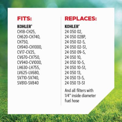 Image showing  Fuel Filter for Riding Mowers, Fits Kohler and all filters with 1/4 in. ID fuel hose, R-07-164