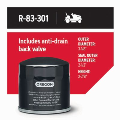 Image showing  Oil Filter for Riding Mowers, Fits Honda GX60K1, John Deere, Kubota, Troy-Bilt and Yanmar, R, 83-301