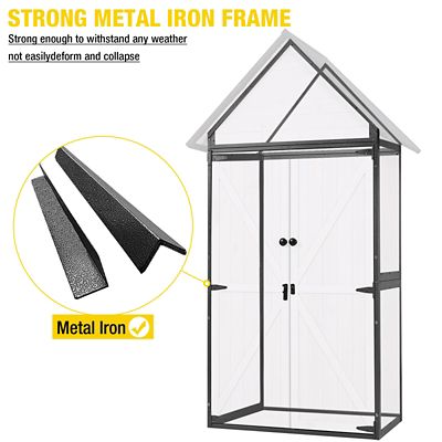 Image showing  AIR7005 Outdoor Storage Shed Cabinet Metal Frame for Stability - White