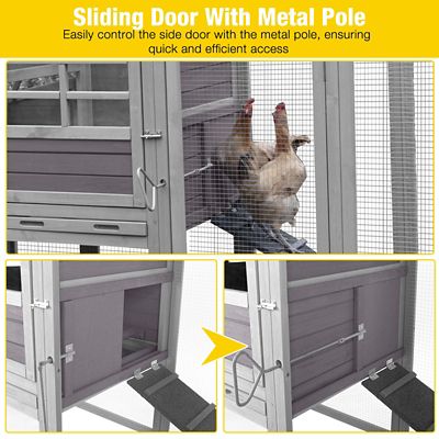 Image showing  Large Chicken House Outdoor Chicken Coop, 2 to 3 Chicken Capacity, Chicken Coop with Wheels