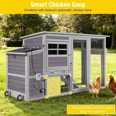 Image showing 6 th Aivituvin Large Chicken House Outdoor Chicken Coop, 2 to 3 Chicken Capacity, Chicken Coop with Wheels