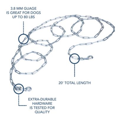Image showing  Welded Link Dog Tie Out Chain, 3.8 mm x 20 ft., Up to 80 lb. Capacity