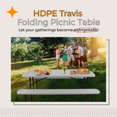 Image showing  Travis Collection Folding Picnic Table