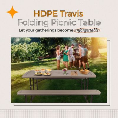 Image showing  Travis Collection Folding Picnic Table