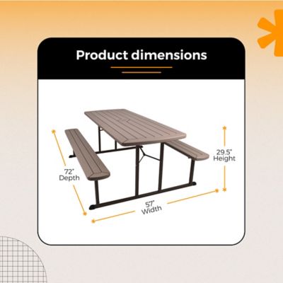Image showing  Travis Collection Folding Picnic Table