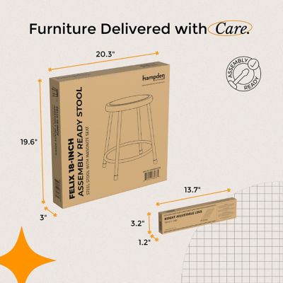 Image showing  Felix Collection Height Adjustable Steel Stool