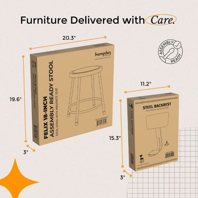 Image showing  Felix Collection Steel Stool with Backrest