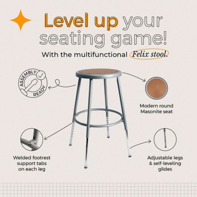 Image showing  Felix Collection Height Adjustable Steel Stool