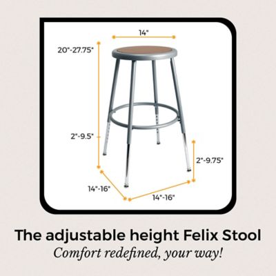 Image showing  Felix Collection Height Adjustable Steel Stool